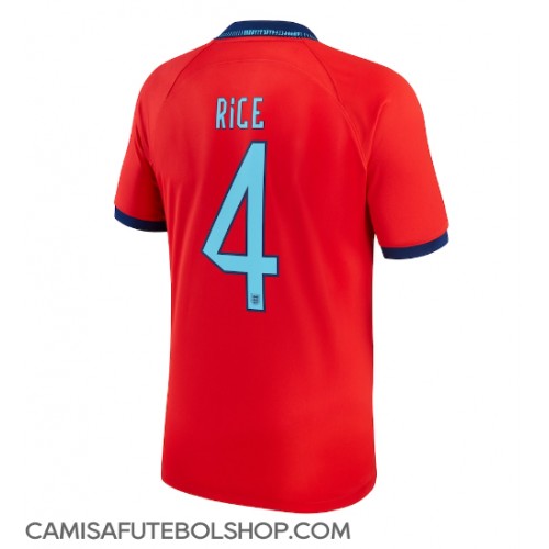 Camisa de time de futebol Inglaterra Declan Rice #4 Replicas 2º Equipamento Mundo 2022 Manga Curta